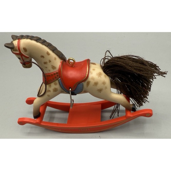 Vintage 1981 Hallmark Rocking Horse Christmas Ornament with Box - Picture 4 of 16